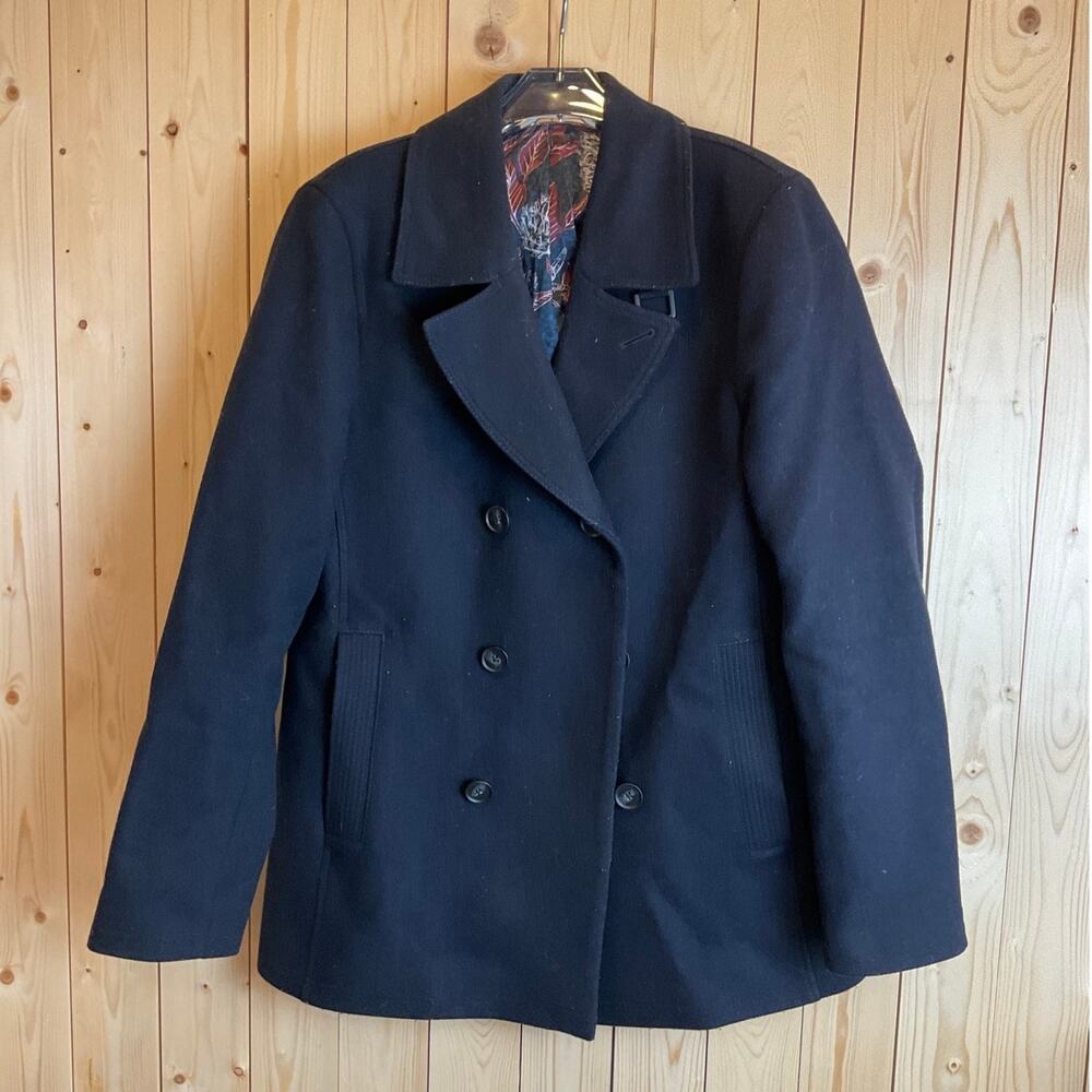 Ted Baker Men's Wool Coat, Black - Size 4 (Large)
